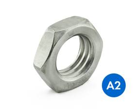 METRIC HEXAGON LOCK NUTS (HALF NUTS) STAINLESS GRADE A2/304 DIN 439B