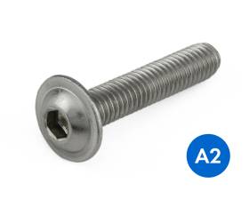 METRIC SOCKET FLANGE BUTTON SCREWS STAINLESS GRADE A2/304 ISO 7380-2