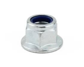 METRIC PLAIN FLANGE NYLON INSERT NUTS ZINC PLATED DIN 6926