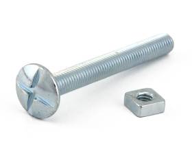 METRIC ROOFING BOLTS & SQUARE NUTS ZINC PLATED