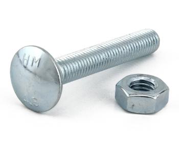 M10 x 45 Cup Square Hex Bolts & Nuts Grade 4.8 DIN 603  