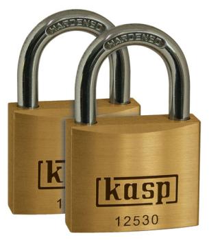BRASS PADLOCK 30MM TWINÃÂ¶KEYED ALIKEÃÂ¶K12530D2