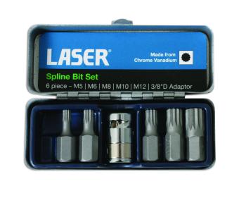 LASER SPLINE BIT SET 6 PIECE?Â??3/8" DRIVE?Â??LASER 0592