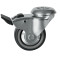 75MM BOLT HOLE BRAKED GREYÃÂÃÂ¶RUBBER TYRE SWIVEL CASTORÃÂÃÂ¶LIGHT DUTYÃÂÃÂ¶PT NO RT3A-BHBGREY-PB/TG