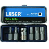 LASER SPLINE BIT SET 6 PIECE?Â??3/8" DRIVE?Â??LASER 0592