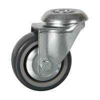 75MM BOLT HOLE SWIVEL GREYÃÂöRUBBER TYRE CASTORÃÂöLIGHT DUTYÃÂöPT NO RT3A-BHGREY-PB/TG