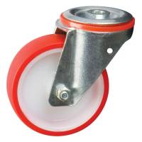 80MM BOLT HOLE SWIVEL RED POLYÃÂöTYRE CASTORÃÂöMEDIUM DUTYÃÂöPT NO RT3LBHPU-RB