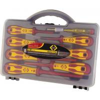 DEXTRO VDE SCREWDRIVER SET 8PC?ÃÂ??3 POZI + 4 SLOT + MAINSTESTER?ÃÂ??SLOT:2.5X75,4X100,5.5X25?ÃÂ??6.5MMX50 & POZI:0,1,2 T49193