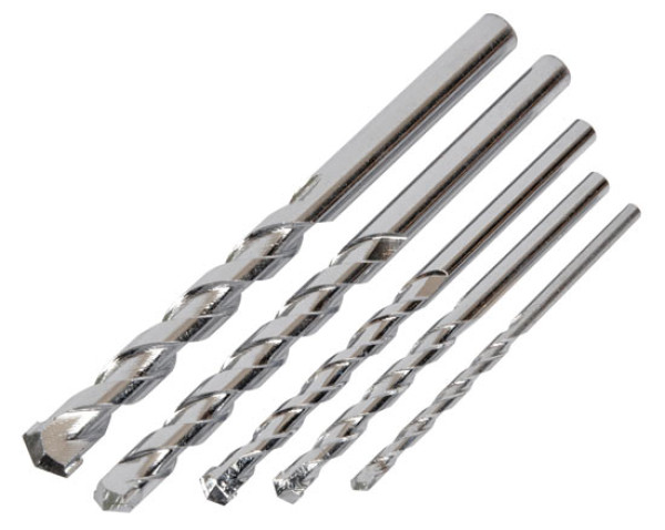 AVIT MASONRY DRILL 5-BIT SETÃÂ¶ONE EACH OF: 4,5,6,8 & 10MMÃÂ¶TUNGSTEN CARBIDE TIPPED DRILLÃÂ¶BITS