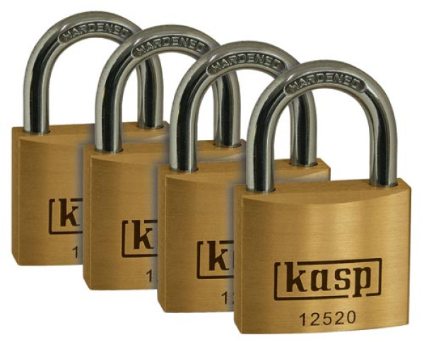 BRASS PADLOCK 20MM QUAD PACKÃÂ¶KEYED ALIKEÃÂ¶K12520D4