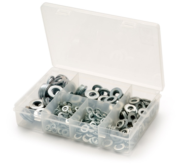 500 Piece Flat Washer Kit M5 M6 M8 M10 & M12 Zinc Plated