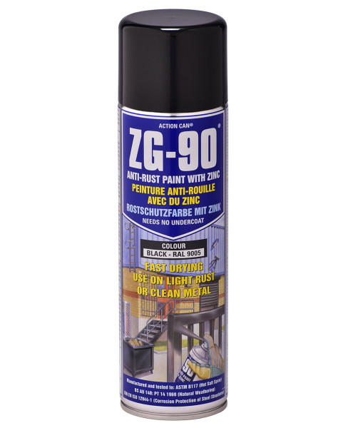 ZG-90 BLACK GALVANISING SPRAY?Â??500ML AEROSOL RAL 9005