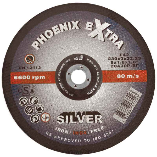 115X6.5X22MM PHNX SILVER DPC GÃÂÃÂ¶PHOENIX SILVER INOX GRINDINGÃÂÃÂ¶DISC FOR STAINLESSÃÂÃÂ¶PHS11560DI MAX RPM 13200