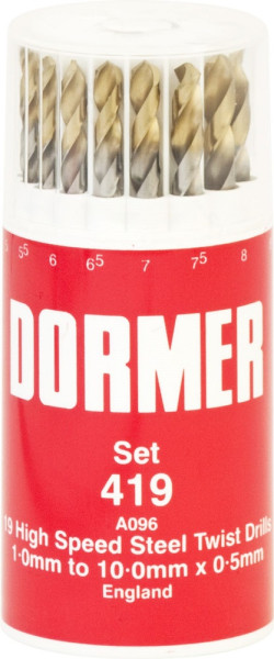 A094 TiN SET 419 1.0-10.0 X0.5ÃÂÃÂ¶19 PIECE DORMER A002 DRILL SETÃÂÃÂ¶ÃÂÃÂ¶A094419