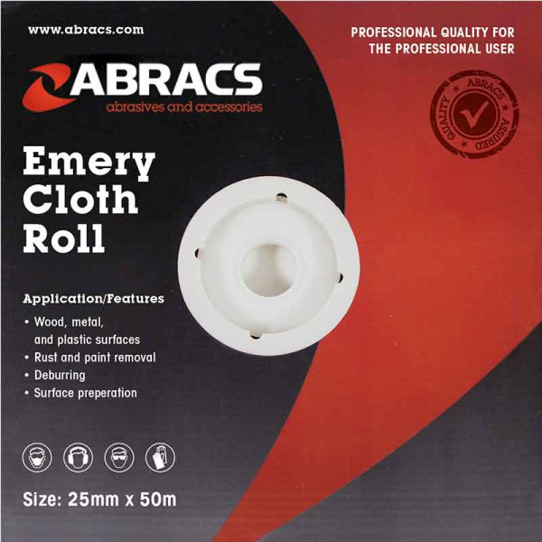 EMERY CLOTH ROLL 100G-50MM?Â??50MM WIDE X 50 METER?Â??ABER 5050100